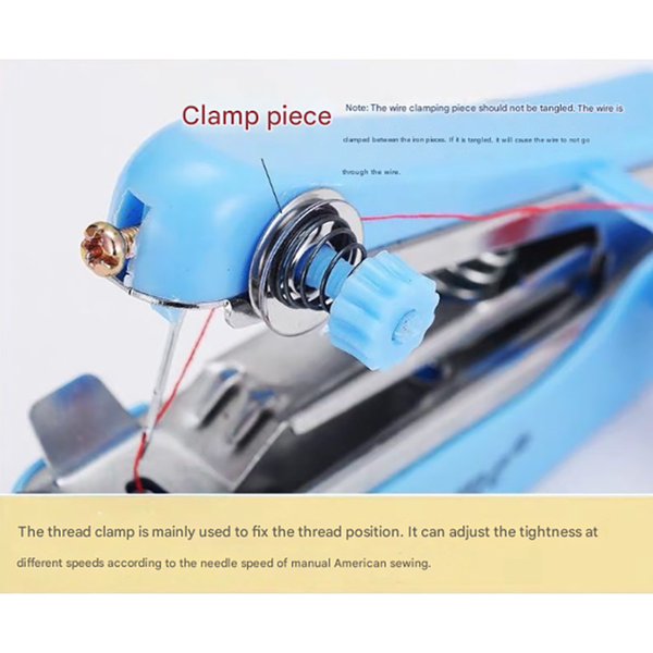 2 Pcs Red Mini Handheld Sewing Machine Manual Stitching Tool For Quick Fabric Repairs Sewing Machines