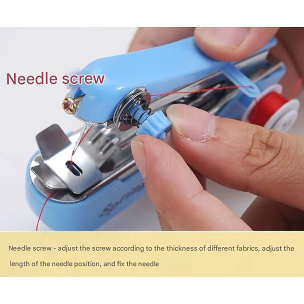 2 Pcs Red Mini Handheld Sewing Machine Manual Stitching Tool For Quick Fabric Repairs Sewing Machines