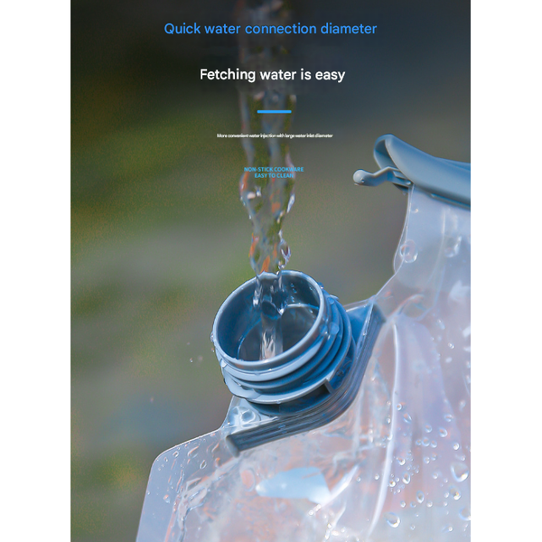 1 Piece Grey 8L Foldable Water Bag Large Capacity Portable Carrier With Spigot For Camping And Outdoors Other Camping Cooking Supplies
