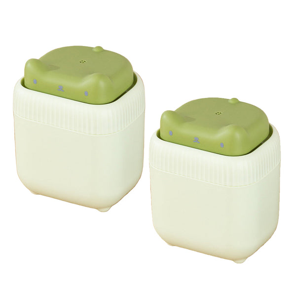 2 Pcs Green Cute Cat Press To Dispense Soap Pump & Sponge Caddy For Kitchen Sink Soap Dishes & Dispensers