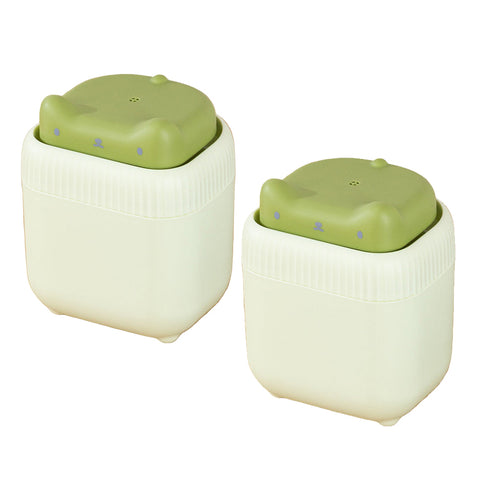 2 Pcs Green Cute Cat Press To Dispense Soap Pump & Sponge Caddy For Kitchen Sink Soap Dishes & Dispensers