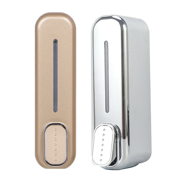 2 Pcs Modern Wall Mounted Press Soap Dispenser 300Ml Reusable Pump For Bathroom And Kitchen Gold + Silver Soap Dispensers