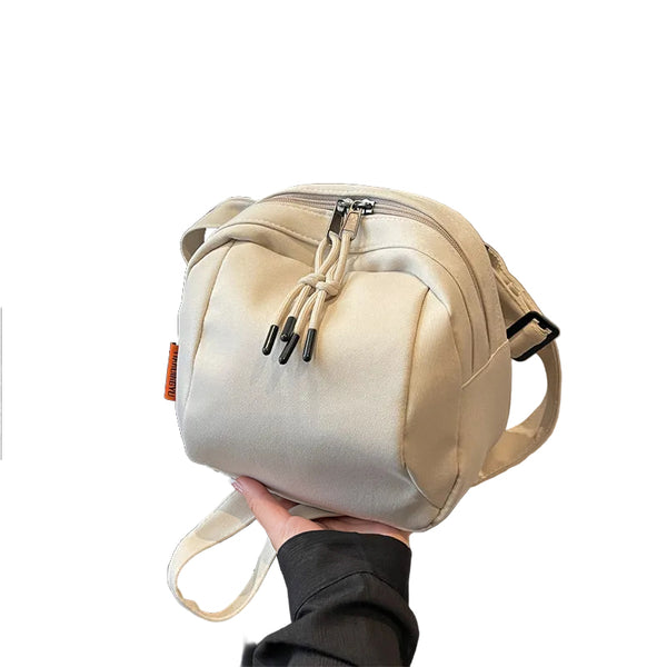 White Lightweight Canvas Crossbody Bag Minimalist Casual Shoulder Satchel With Adjustable Strap Women's Bags & Handbags