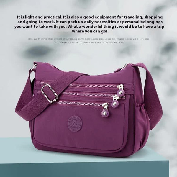 Women's Lightweight Nylon Crossbody Bag Waterproof Multi Pocket Shoulder Purse Travel Messenger Purple Women's Bags & Handbags