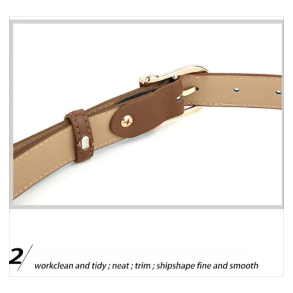 Women's Genuine Leather Thin Belt 2.3Cm Width Minimalist Gold D Shaped Buckle Casual Waist Strap For Jeans Dresses Grey 105Cm Belts