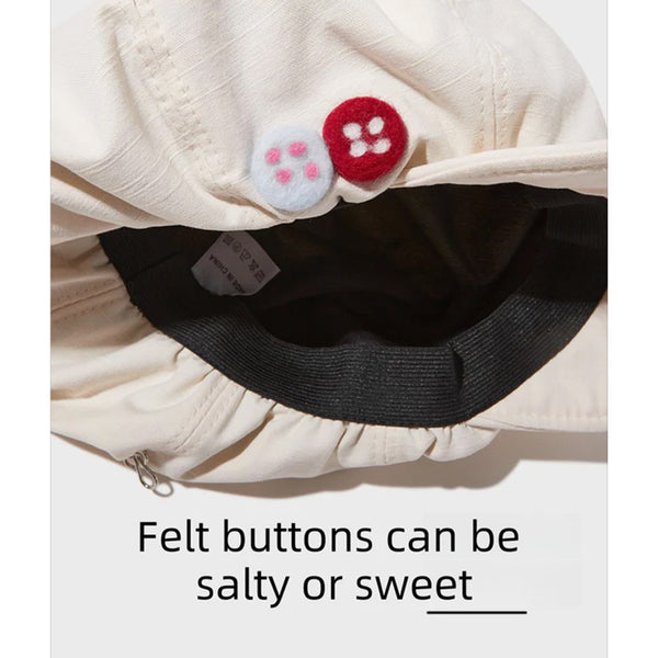 Women's Black Newsboy Cap Upf50+ Sun Protection Cotton Blend Octagonal Beret Hat Adjustable Breathable Baker Boy Style With Cute Button Detail Hats