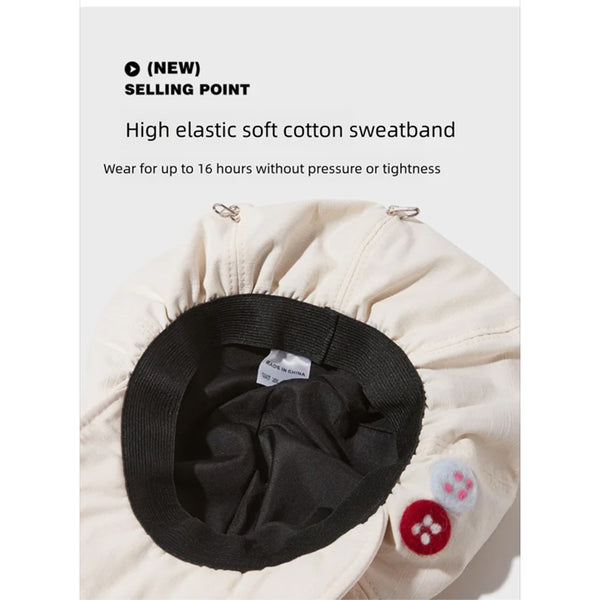 Women's Black Newsboy Cap Upf50+ Sun Protection Cotton Blend Octagonal Beret Hat Adjustable Breathable Baker Boy Style With Cute Button Detail Hats