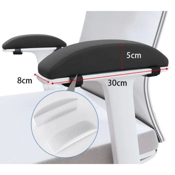 1 Pair Of Memory Foam Chair Armrest Pads Ergonomic Elbow Support Cushions Soft Plush Cover With Anti Slip Straps For Office And Gaming Chairs Black Se