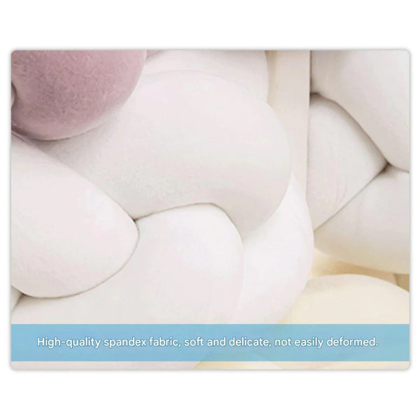 White 2M Nordic 3 Strand Hand Braided Knot Long Pillow Soft Plush Sofa Cushion Room Decor For Bedroom & Living Room Cushions & Decorative Pillows