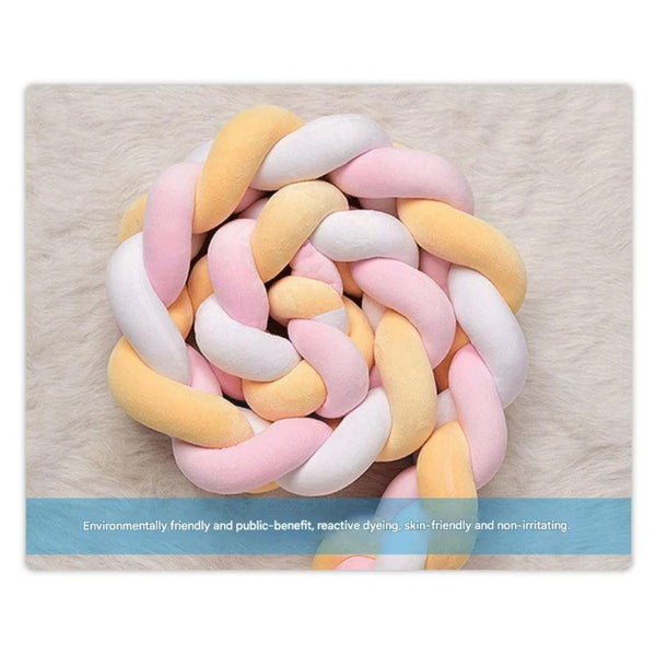 White 2M Nordic 3 Strand Hand Braided Knot Long Pillow Soft Plush Sofa Cushion Room Decor For Bedroom & Living Cushions & Decorative Pillows