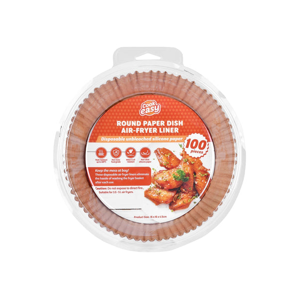 100 Pcs 16Cm Round Disposable Unbleached Silicone Paper Dish Air Fryer Liner Air Fryer Accessories