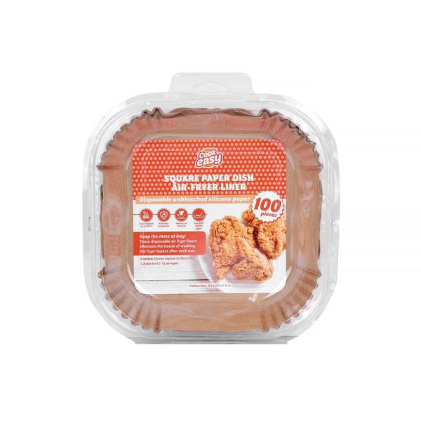 100 Pcs 16.5Cm Square Disposable Unbleached Silicone Paper Dish Air Fryer Liner Air Fryer Accessories