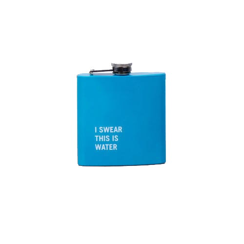 175Ml Stainless Steel Hip Flask With Funny Quotes Blue Water Bottles & Vacuum Flasks