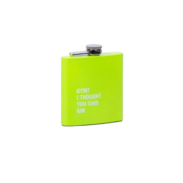 175Ml Stainless Steel Hip Flask W Funny Quotes Green Water Bottles & Vacuum Flasks