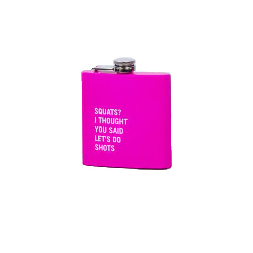 175Ml Stainless Steel Hip Flask With Funny Quotes Pink Water Bottles & Vacuum Flasks