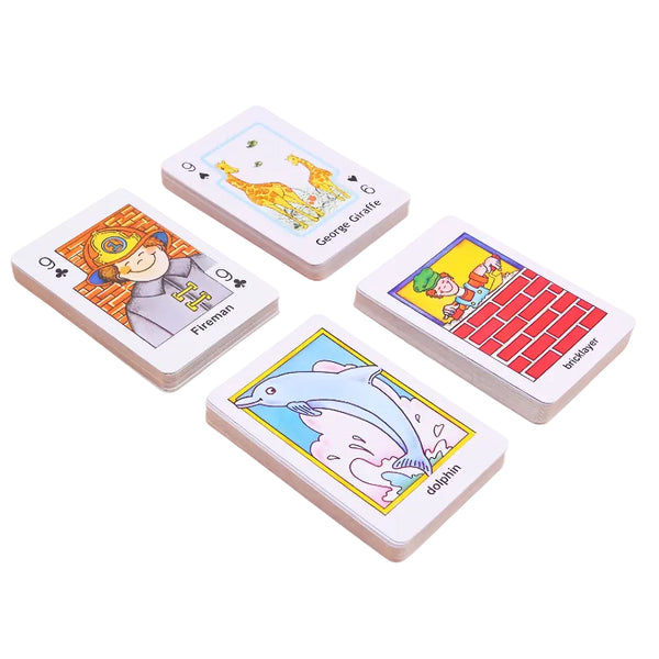 Crazy Eight Hearts Old Maid Fish Educational Children Card Games Set Of 4 Assorted Family Card Games