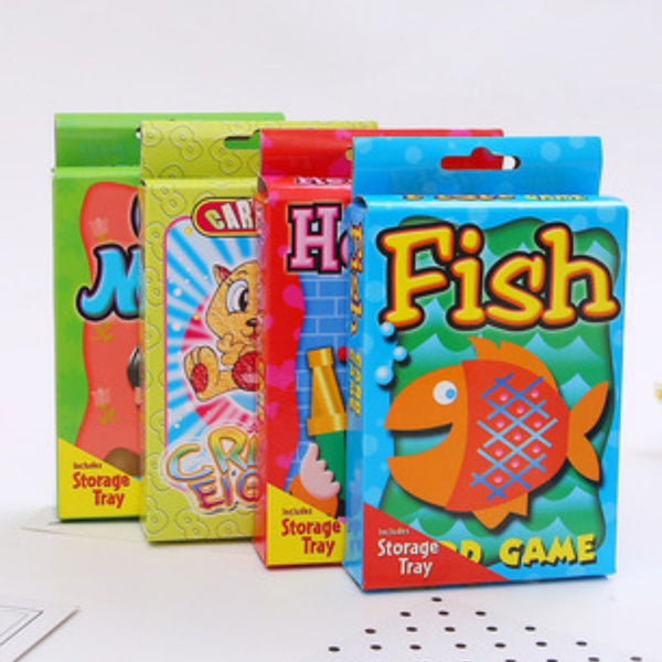 Crazy Eight Hearts Old Maid Fish Educational Children Card Games Set Of 4 Assorted Family Card Games