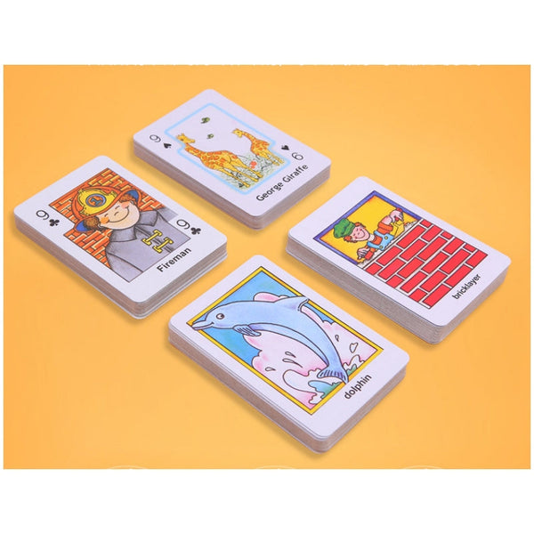 Crazy Eight Hearts Old Maid Fish Educational Children Card Games Set Of 4 Assorted Family Card Games