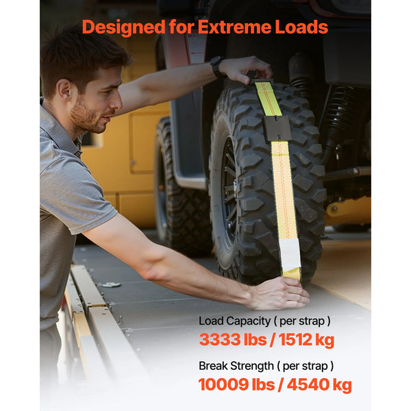 Wheel Chock Tie Down Kit Deck Style Trailer Strap Car With J Hook Break Strength 4540 Kg And Working Load 1512 Motorcycle System For Suvs Trailers Tru