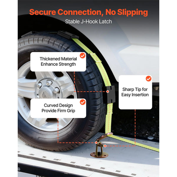 Wheel Chock Tie Down Kit Deck Style Trailer Strap Car With J Hook Break Strength 4540 Kg And Working Load 1512 Motorcycle System For Suvs Trailers Tru