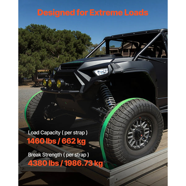 Wheel Chock Tie Down Kit Style Trailer Strap Car With Buckle Break Strength 1986.73 Kg & Working Load 662 Motorcycle System For Atvs Utvs Trailers Tie