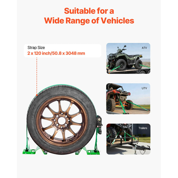 Wheel Chock Tie Down Kit Style Trailer Strap Car With Buckle Break Strength 1986.73 Kg & Working Load 662 Motorcycle System For Atvs Utvs Trailers Tie