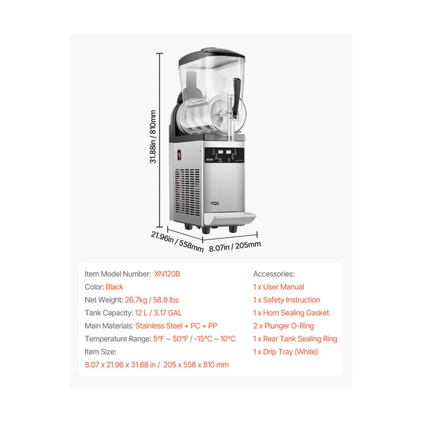 12L Commercial Slushy Machine Margarita Smoothie Frozen Drink Maker Slushie Makers
