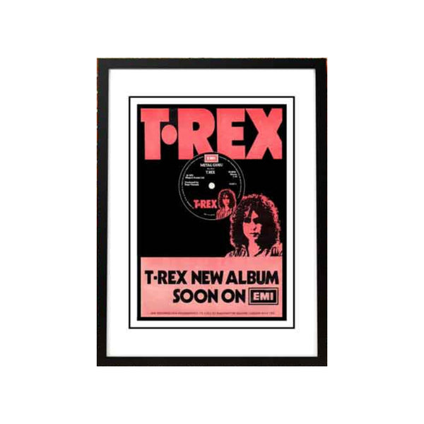T Rex / Marc Bolan Slider In Store Promotional Poster 1972 Framed A4 Art Posters