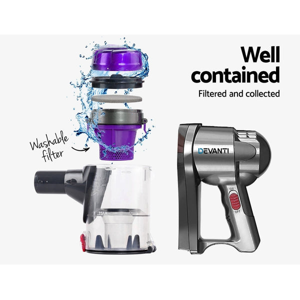 Devanti Corded Handheld Bagless Vacuum Cleaner Purple And Silver Vacuum Cleaners
