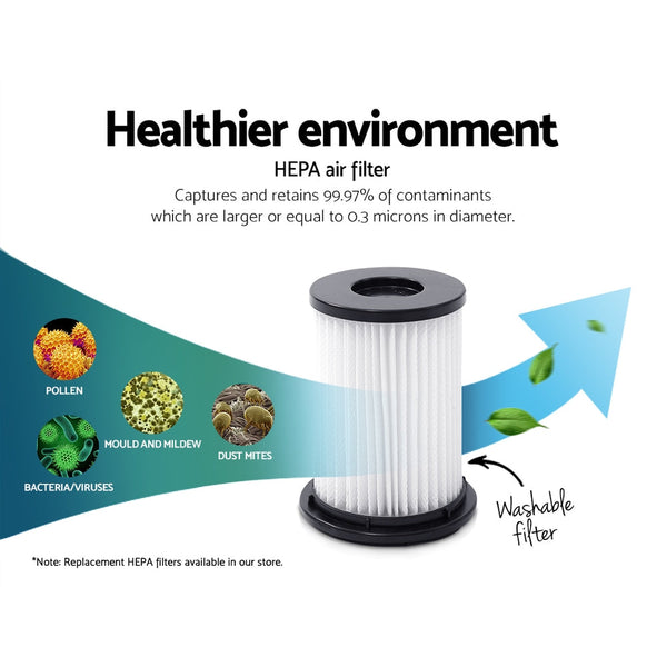 Devanti 150 Cordless Handheld Stick Vacuum Cleaner 2 Speed Purple And Grey Vacuum Cleaners