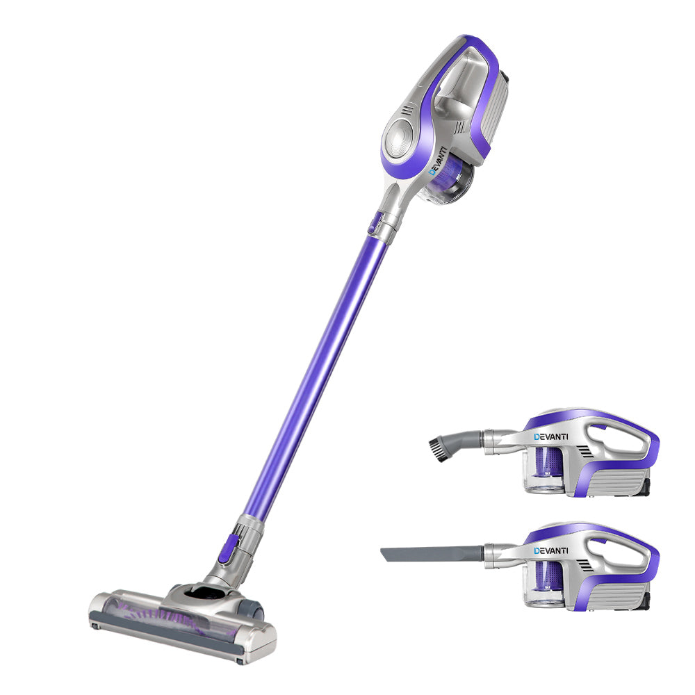 Devanti Cordless Stick Vacuum Cleaner Purple & Grey Vacuum Cleaners