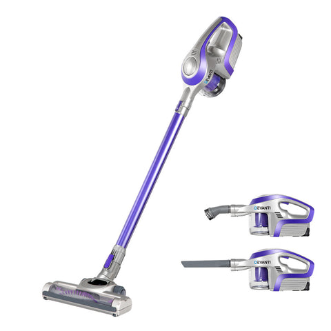Devanti Cordless Stick Vacuum Cleaner Purple & Grey Vacuum Cleaners