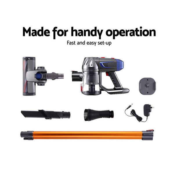 Devanti Handheld Vacuum Cleaner Cordless Stick Handstick Car Bagless 2 Speed Led Headlight Gold Vacuum Cleaners