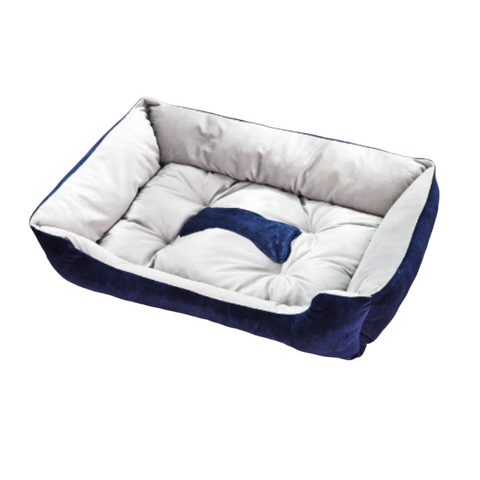 Vaka Navy Dog Bed Pet Cat Calming Floor Mat Sleeping Cave Washable Extra Large 29702