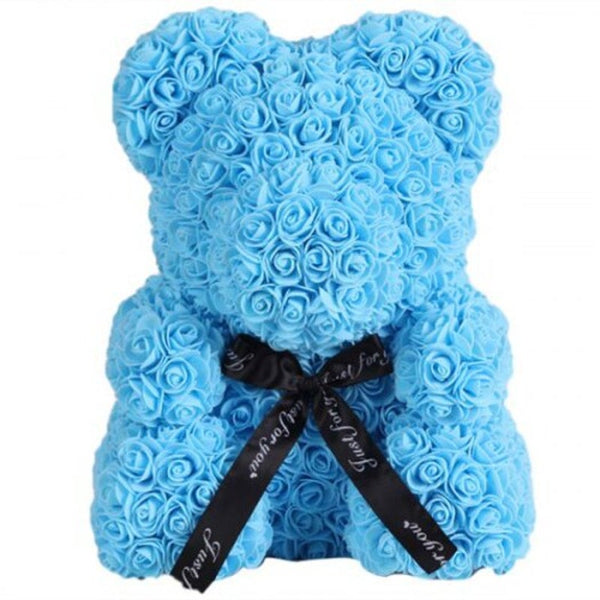Valentine Day Gift Artificial Roses Bear Wedding Party Decoration Pink Floral Décor