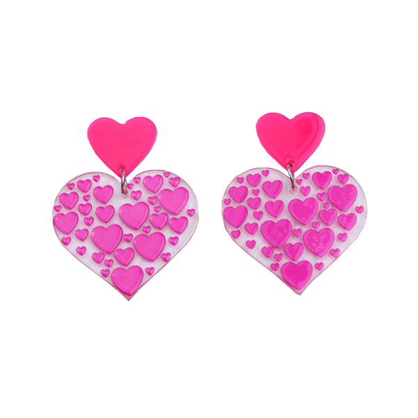 Veile Studios Valentines Day Rose Red Love Heart For Women Earrings