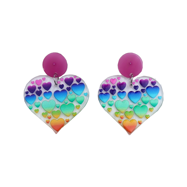 Veile Studios Valentines Day Rose Red Love Heart For Women Earrings