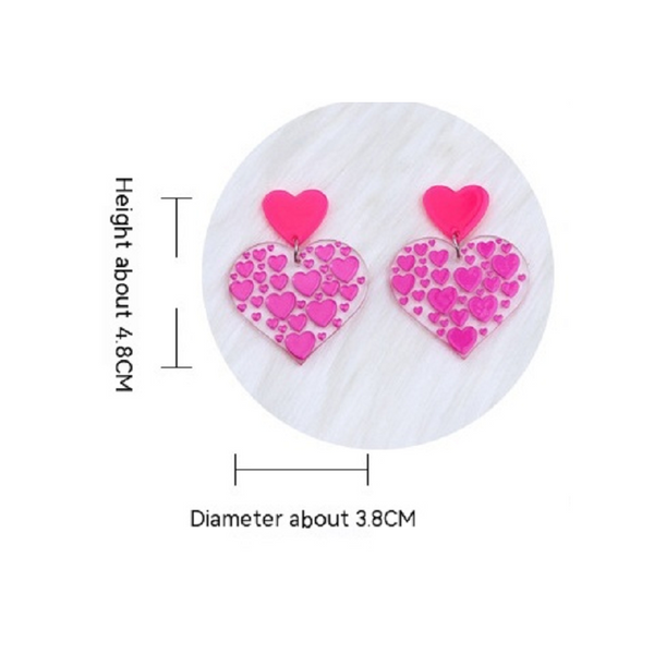Veile Studios Valentines Day Rose Red Love Heart For Women Earrings