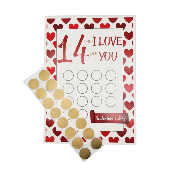 Valentines Day Scratchoff 14 Things I Love We Paper Modern Scraper Greeting Cards & Invitations