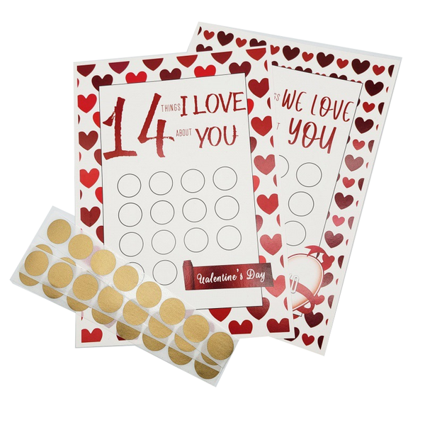 Valentines Day Scratchoff 14 Things I Love We Paper Modern Scraper Greeting Cards & Invitations