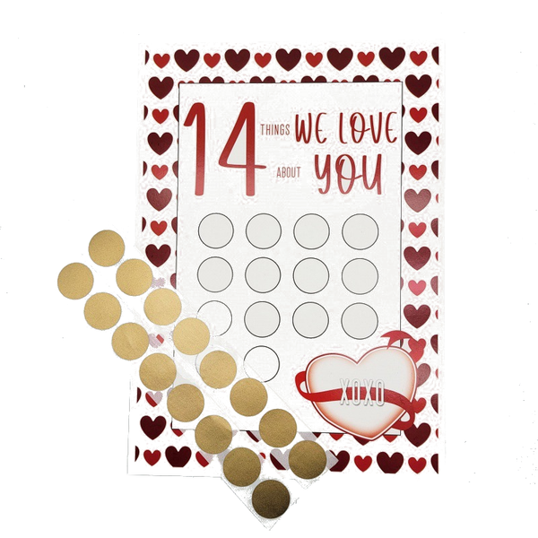 Valentines Day Scratchoff 14 Things I Love We Paper Modern Scraper Greeting Cards & Invitations