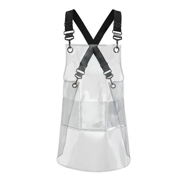 Kitchen Apron Black Ribbon Waterproof Tpu For Men Women Barber Work Clothes Aprons
