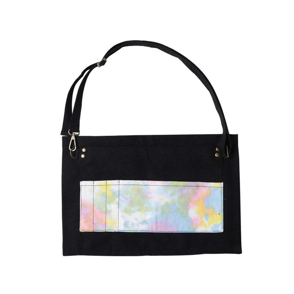 Kitchen Apron Black Tie Dye Half Length Long Waist With Pockets For Waiters Aprons