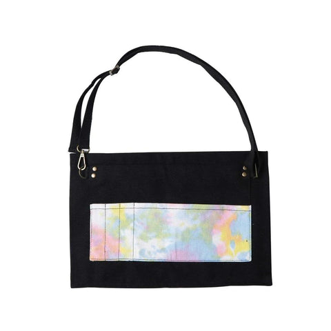 Kitchen Apron Black Tie Dye Half Length Long Waist With Pockets For Waiters Aprons