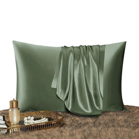 Pillowcase 50X90cm Green Natural Mulberry Silk For Comfortable Bed Pillow Cases