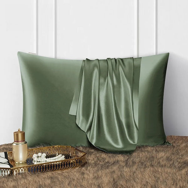 Pillowcase 50X75cm Green Natural Mulberry Silk For Bed Use Pillow Cases