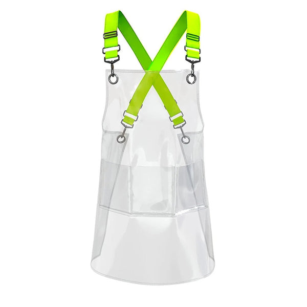 Kitchen Apron Green Ribbon Waterproof Tpu For Men Women Barber Work Clothes Aprons