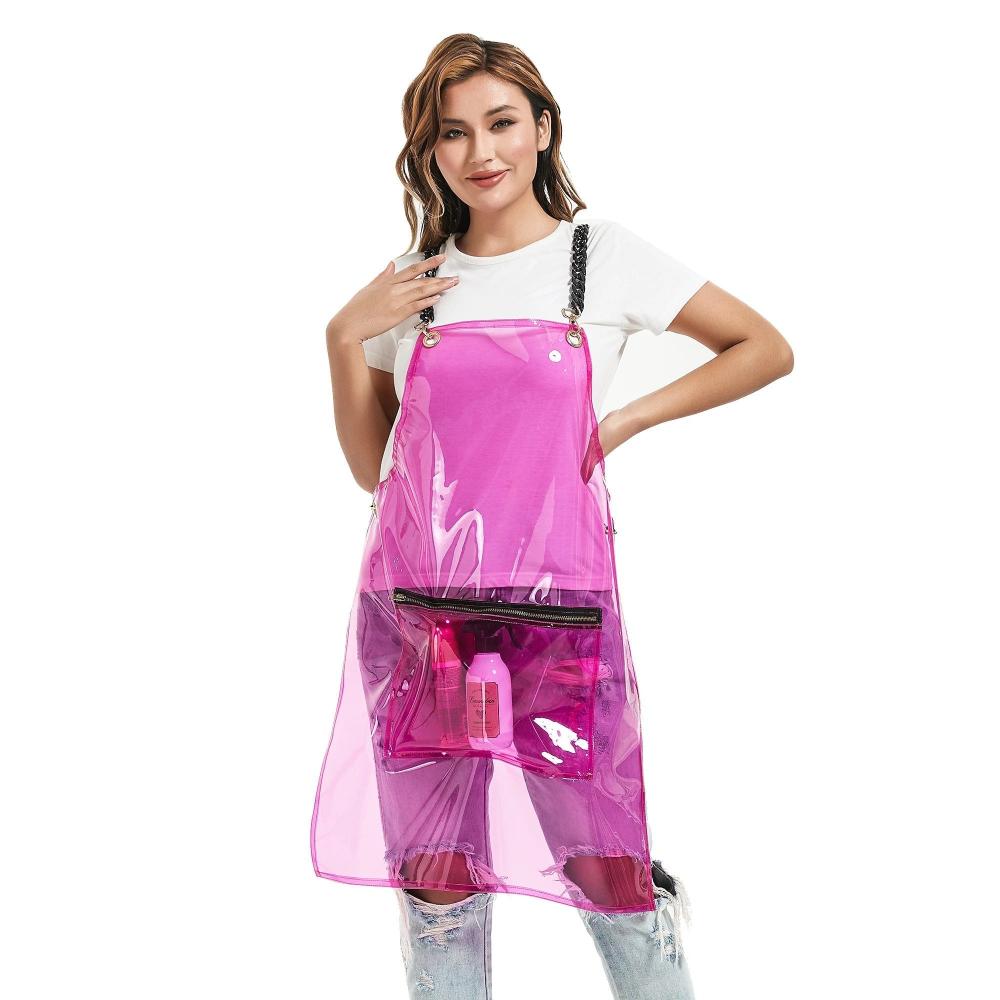 Salon Barber Apron Pink With 3 Pockets Cross Back Waterproof For Hair Stylist Salon & Spa Supplies