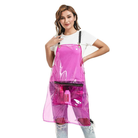 Salon Barber Apron Pink With 3 Pockets Cross Back Waterproof For Hair Stylist Salon & Spa Supplies