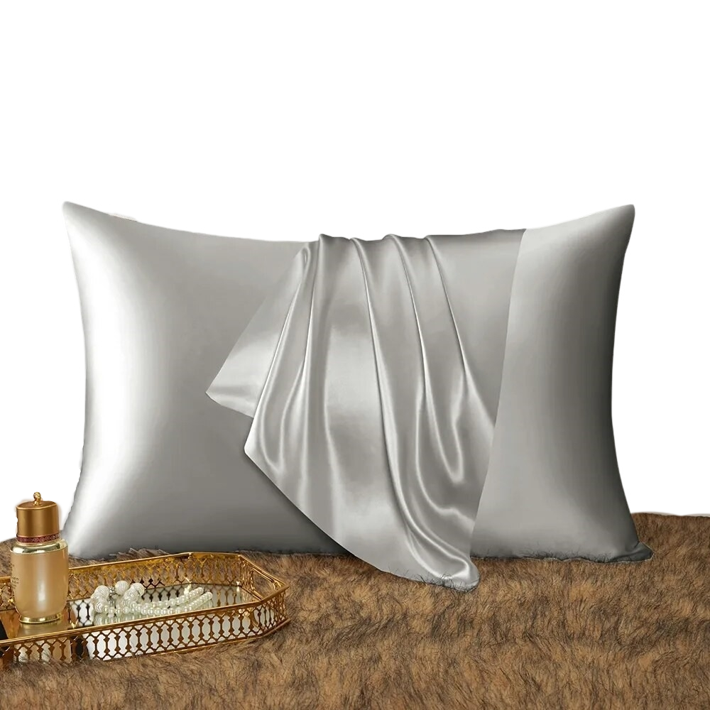 Pillowcase 51X66cm Light Gray Natural Mulberry Silk For Comfortable Pillow Cases